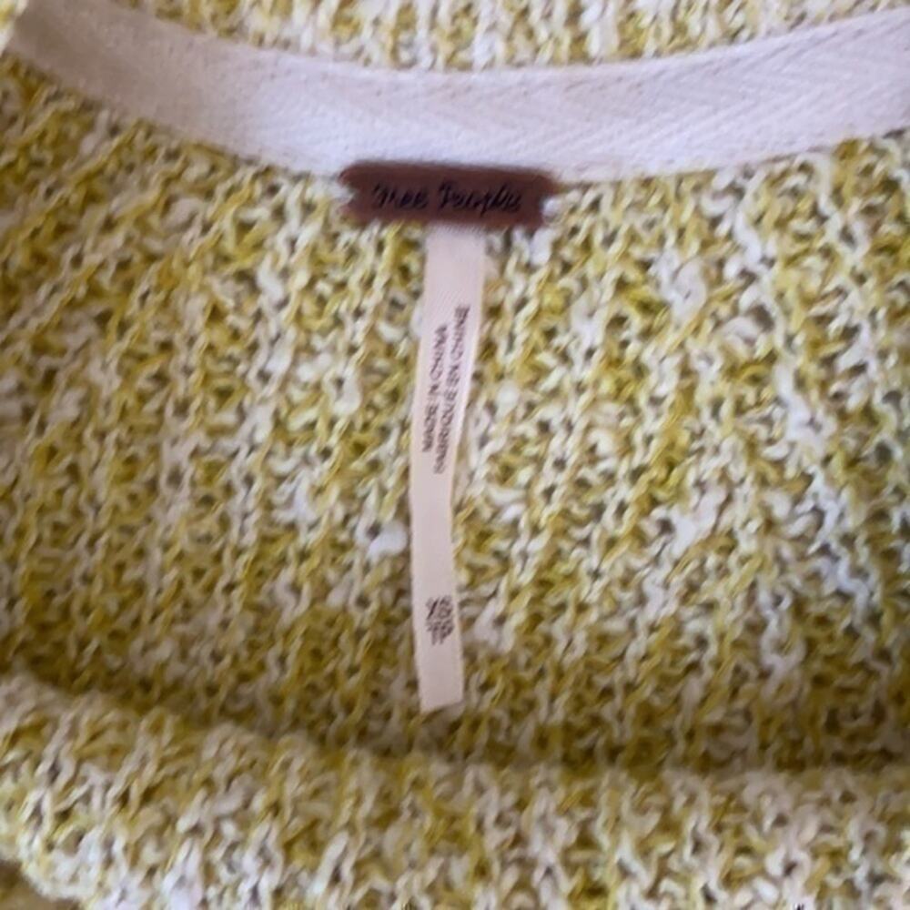 Free People Lemon Yellow Long Sleeve Crew Neck Sweater XS - Picture 4 of 5